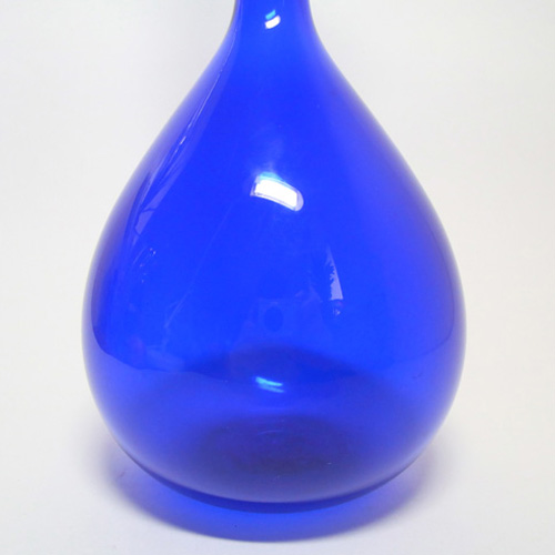 (image for) Scandinavian/Swedish 1950's/60's Blue Glass Bottle Vase - Click Image to Close