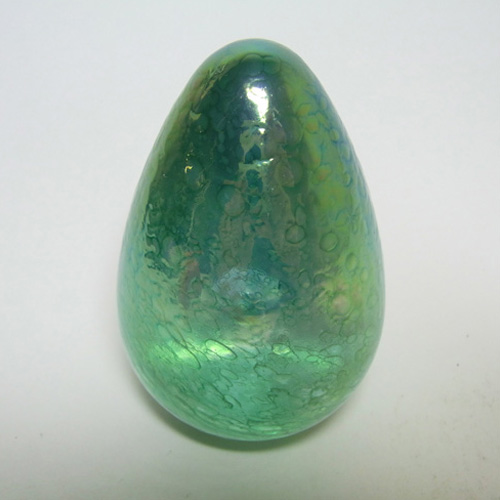 (image for) Heron Glass Green Iridescent 'Egg' Paperweight - Click Image to Close