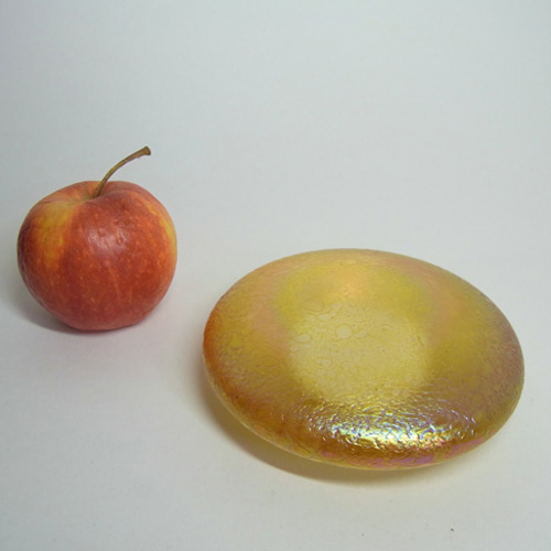 (image for) Heron Glass Amber Iridescent Pebble Paperweight - Click Image to Close