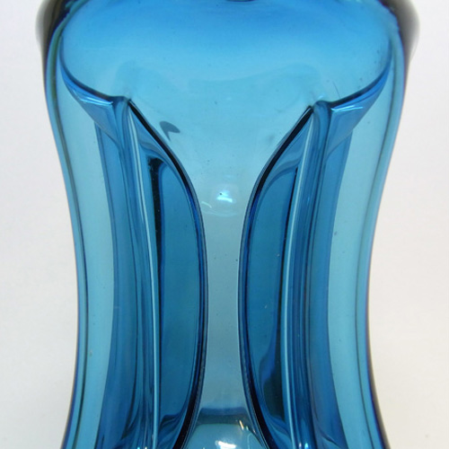 (image for) Holmegaard / Jacob Bang Blue Glass 9" 'Cluck Cluck' Decanter/Bottle - Click Image to Close