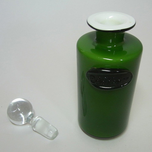 (image for) Holmegaard Palet Green Cased Glass 'Eddike' Bottle by Michael Bang - Click Image to Close
