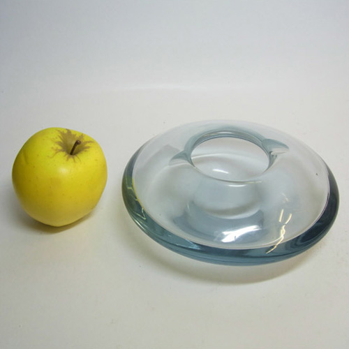 (image for) Holmegaard 1960's Per Lutken Blue Glass Bowl Signed - Click Image to Close