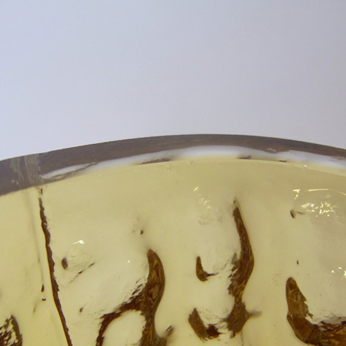 (image for) Ingrid/Ingridglas 1970s Amber Glass Bark Textured Vase - Click Image to Close