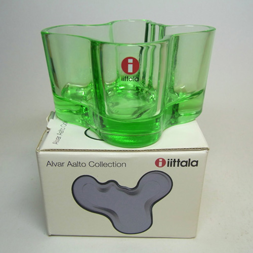 (image for) Iittala Alvar Aalto Green Glass Bowl - Labelled + Boxed - Click Image to Close