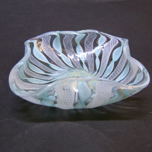 (image for) Murano Latticino/Zanfirico & Aventurine Glass Dish/Bowl - Click Image to Close