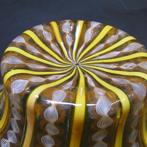 Salviati Latticino/Zanfirico & Aventurine Glass Bowl - Click Image to Close