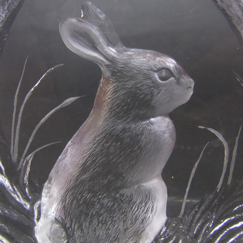(image for) Mats Jonasson #3281 Glass Paperweight Rabbit Sculpture Signed - Click Image to Close