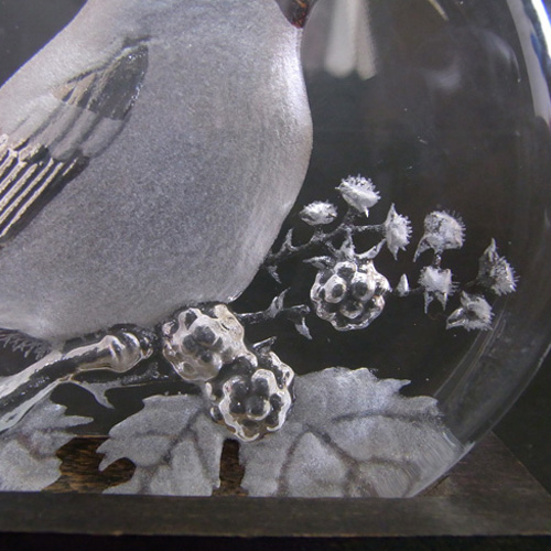 Mats Jonasson / Royal Krona #99154 Glass Bird Sculpture - Signed - Click Image to Close