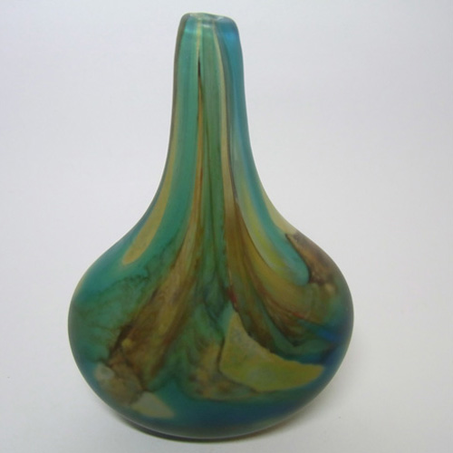 (image for) Mdina 'Tiger' Maltese Frosted Glass 'Lollipop' Vase - Signed - Click Image to Close
