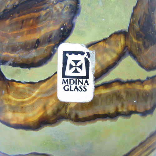 (image for) Mdina 'Earthtones' Maltese Sandy Glass Vase - Signed & Labelled - Click Image to Close