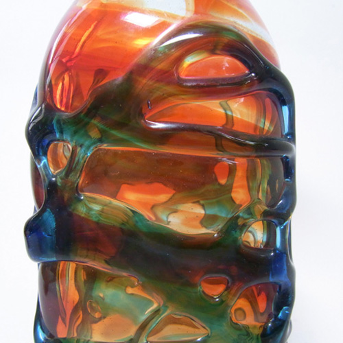 (image for) Mdina Random Strapped Maltese Red & Blue Glass Bottle Vase - Click Image to Close