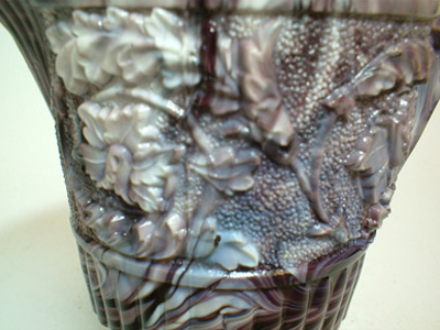 Sowerby 1890s Victorian Purple Malachite/Slag Glass Jug - Click Image to Close