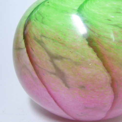 (image for) Maltese Mtarfa Pink & Green Glass Spherical Vase - Click Image to Close