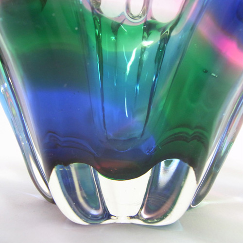 Iwatsu Hineri Japanese Multicoloured Cased Glass Bowl - Click Image to Close