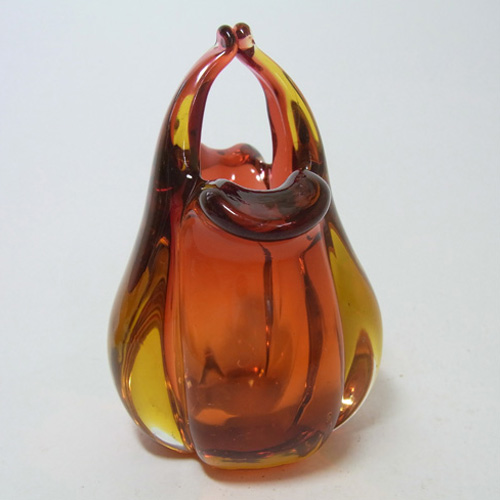 (image for) Murano/Sommerso Amber Glass Organic Sculpture Vase - Click Image to Close