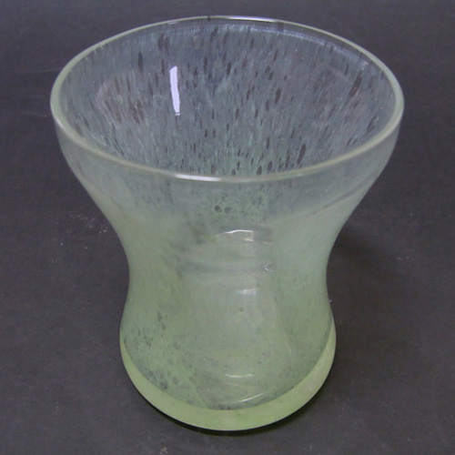 (image for) British? Clouded Green Glass Tumbler Vase - Click Image to Close
