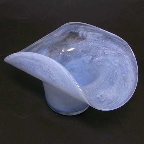 (image for) Nazeing? Clouded Mottled Blue Bubble Glass Posy Vase - Click Image to Close