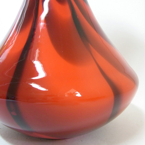 V.B. Opaline Florence Italian Marbled Art Orange Glass Vase - Click Image to Close