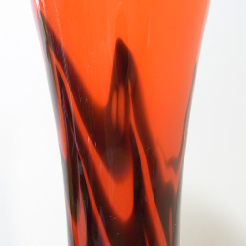 V.B. Opaline Florence Italian Marbled Art Orange Glass Vase - Click Image to Close