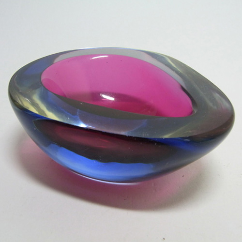 (image for) Murano Geode Purple & Blue Sommerso Glass Teardrop Bowl - Click Image to Close