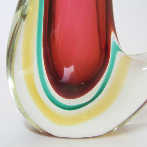 Murano/Venetian Sommerso Pink Glass Vase - Click Image to Close