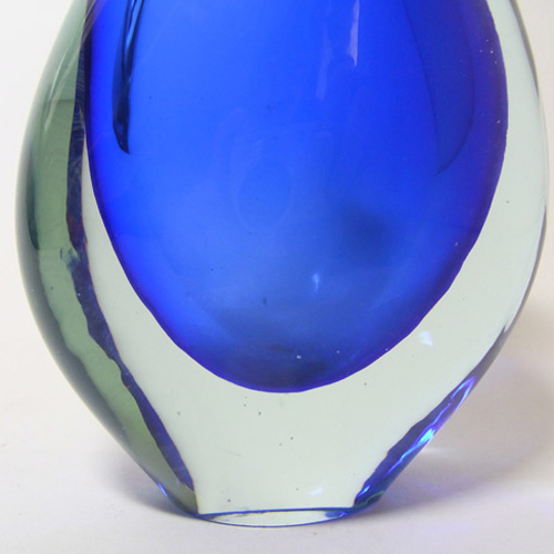 (image for) Murano/Sommerso 1950's Organic Blue Glass Vase - Click Image to Close