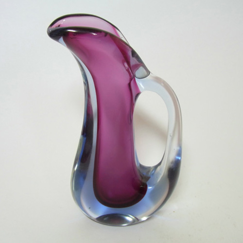 Murano/Venetian Purple & Blue Sommerso Glass Vase - Click Image to Close