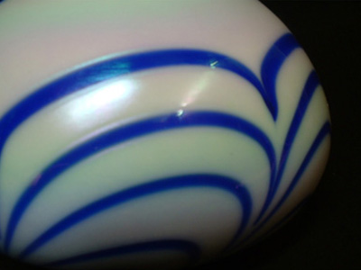 (image for) Blue + White Iridescent Glass Paperweight/Paper Weight - Click Image to Close