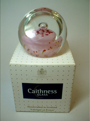 Caithness "Four Seasons" Glass Butterflies Paperweight - Click Image to Close