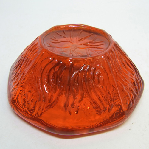 (image for) Reijmyre Swedish Orange Glass Candlestick Holder -Label - Click Image to Close