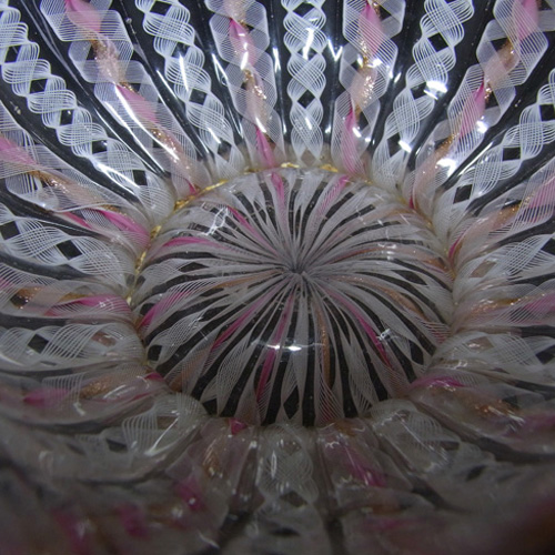 (image for) Salviati Zanfirico & Aventurine Pink Glass Bowl - Click Image to Close