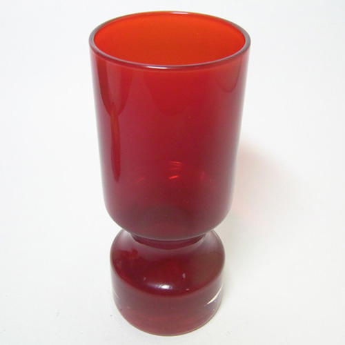(image for) Alsterfors #AV229/16 Scandinavian Red Cased Glass 6.5" Vase - Click Image to Close