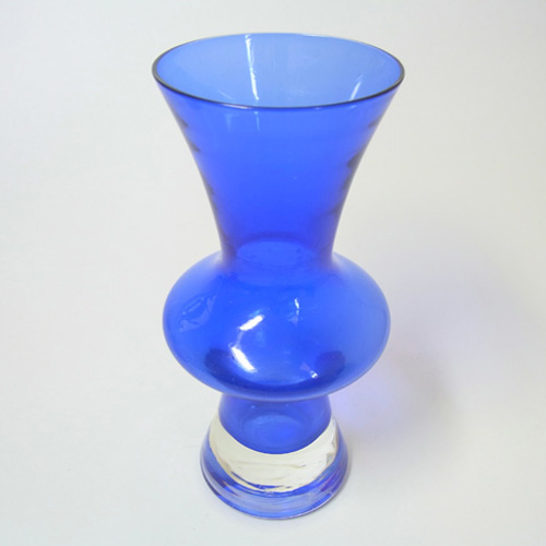 Sea Glasbruk/Kosta 1960's Swedish Blue Glass Vase - Click Image to Close