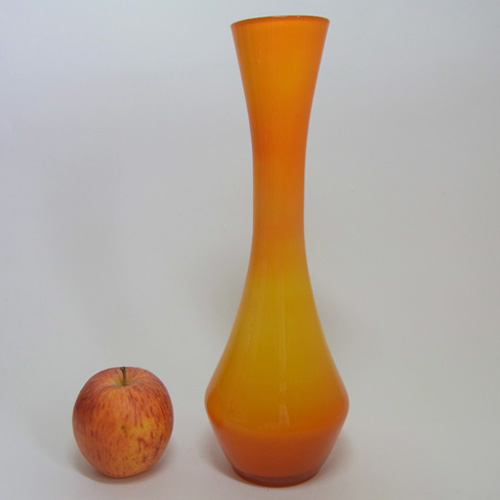 (image for) Scandinavian / Swedish 1960's Orange Cased Glass Vase - Click Image to Close