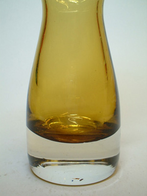 Aseda 60's Swedish Amber Cased Glass Vase Labelled - Click Image to Close