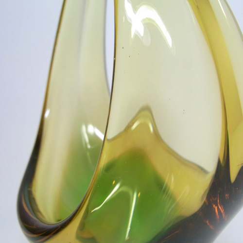 (image for) Murano/Sommerso Green Glass Organic Sculpture Bowl/Dish - Click Image to Close