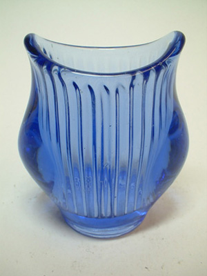 (image for) Zabkowice Polish Blue Glass 'Harfa' Vase by Eryka Trzewik Drost - Click Image to Close