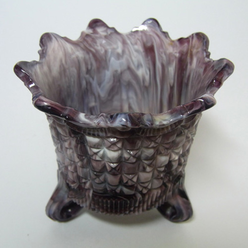 Sowerby #1154½ Victorian Purple Malachite/Slag Glass Spill Vase - Click Image to Close