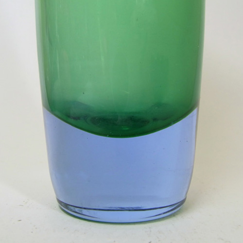 (image for) Vintage Green & Blue Cased Glass Vase - Click Image to Close