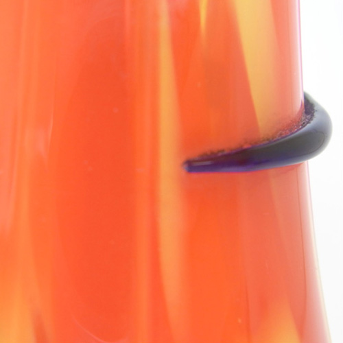Tall 1930's Bohemian Red & Yellow Spatter Glass Vase - Click Image to Close