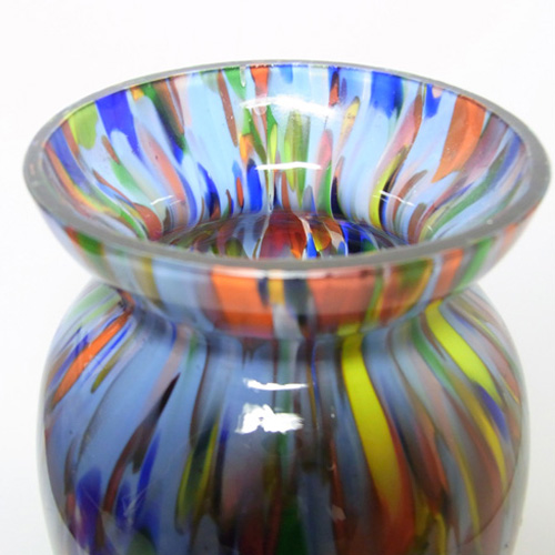 (image for) Large 1930's Bohemian Multicoloured Spatter Glass Vase - Click Image to Close