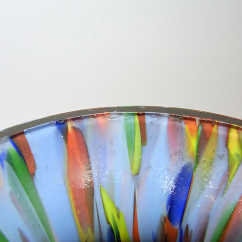 Large 1930's Bohemian Multicoloured Spatter Glass Vase - Click Image to Close