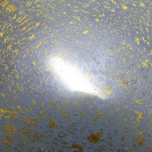 Venini Murano Blue & Gold Leaf Glass Bowl - Acid Signed - Click Image to Close
