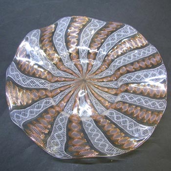 Salviati Zanfirico & Copper Aventurine Glass Plate