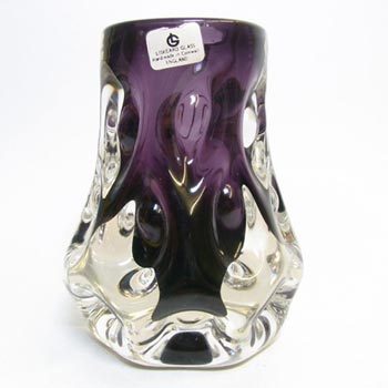 Liskeard 1970's Purple Glass 'Knobbly' Vase by Jim Dyer