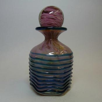 Mdina Trailed Maltese Pink & Blue Glass Decorative Bottle - Signed