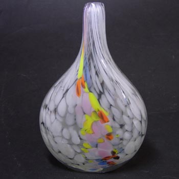 Mdina Maltese Speckled White Glass 'Lollipop' Vase
