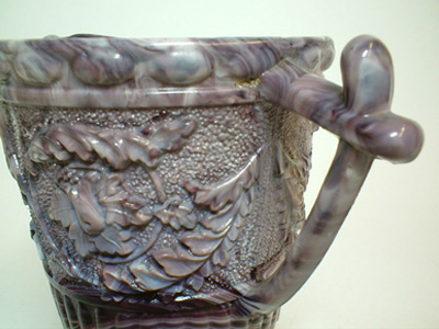 Sowerby 1890s Victorian Purple Malachite/Slag Glass Jug