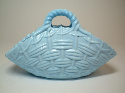 Sowerby #1157 Victorian Blue Milk / Vitro-Porcelain Glass Bowl - Marked