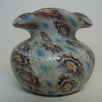 (image for) Fratelli Toso Millefiori Canes Murano Purple & Blue Glass Vase